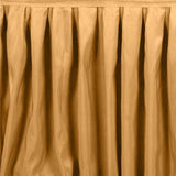 21ft Gold Pleated Polyester Table Skirt, Banquet Folding Table Skirt#whtbkgd