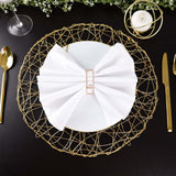 6 Pack | 15inch Gold Metallic String Woven Placemats, Round Table Mats