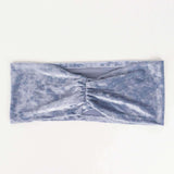 5 Pack Dusty Blue Premium Crushed Velvet Ruffle Chair Sash Bands, Decorative Wedding Chair