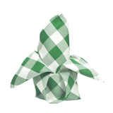 5 Pack | Green/White Buffalo Plaid Cloth Dinner Napkins, Gingham Style | 15x15Inch