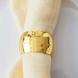 4 Pack Metallic Gold Hammered Napkin Ring