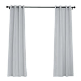 2 Pack | Handmade Silver Faux Linen Curtains 52x84inch Curtain Panels With Chrome Grommets