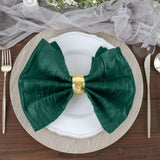 5 Pack | Hunter Emerald Green Accordion Crinkle Taffeta Dinner Napkins | 20x20Inch