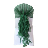 Hunter Emerald Green Chiffon Curly Chair Sash