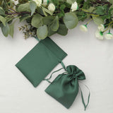 12 Pack | 4x6inch Hunter Emerald Green Satin Wedding Party Favor Bags, Drawstring Pouch Gift Bags
