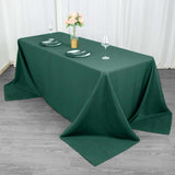 90x132inch Hunter Emerald Green 200 GSM Premium Polyester Rectangular Tablecloth