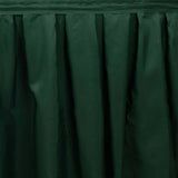 21ft Hunter Emerald Green Pleated Polyester Table Skirt, Banquet Folding Table Skirt#whtbkgd