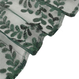 5 Pack Hunter Emerald Green Tulle Wedding Chair Sashes with Leaf Vine Embroidered Sequins#whtbkgd