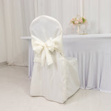 10-Pack Polyester Slip-On Banquet Chair Covers with Attached Sashes