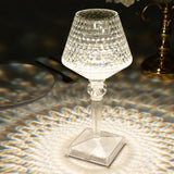 10" LED Acrylic Crystal Cup Shape Touch Control Lampshade Table Lamp, Color Changing Cordless