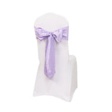 5 Pack Lavender Lilac Lamour Satin Chair Sashes, Chair Bows - 6x106inch