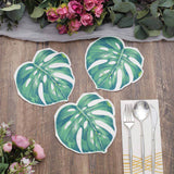 20 Pack | Green Tropical Leaf Party Paper Napkins, Disposable Cocktail Napkins