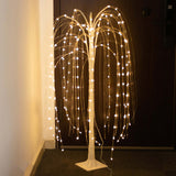 4ft Warm White 180 LED Artificial Weeping Willow Tree With Plug-in Adapter, Fairy Lighted White