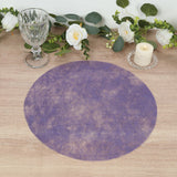 50 Pack Disposable Lavender Lilac Placemats, 13" Non-Woven Mesh Fiber Round Table Mats for Dining & Events