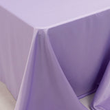 90x156inch Lavender Lilac Seamless Lamour Satin Rectangle Tablecloth for 8 Foot Table