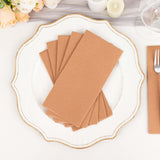 20 Pack Terracotta (Rust) Soft Linen-Feel Airlaid Paper Dinner Napkins