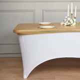 Metallic Gold Spandex Stretch Fitted Banquet Table Top Cover 6ft Wrinkle Free Fitted Table Cover