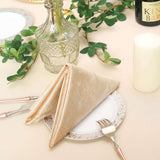 5 Pack | Champagne Premium Sheen Finish Velvet Cloth Dinner Napkins