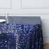 90x132 Navy Blue Big Payette Sequin Rectangle Tablecloth