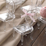 12 Pack | Clear Chair Shaped Party Favor Gift Holders, Candy Treat Display - 4Inch