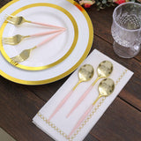 24 Pack | 6inch Gold / Rose Gold Premium Disposable Fork / Spoon Silverware Set