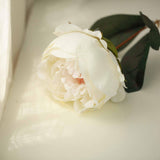 2 Bush | Ivory Artificial Silk Peony, Rose and Hydrangea Flower Bouquet