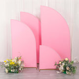 Set of 4 | Matte Pink Spandex Half Moon Chiara Backdrop Stand Covers