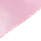 132inch Pink Seamless Satin Round Tablecloth for 6 Foot Table With Floor-Length Drop