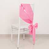 5 Pack Pink Lamour Satin Chair Sashes, Chair Bows - 6x106inch