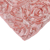 14 x108inches Dusty Rose Grandiose 3D Rosette Satin Table Runner