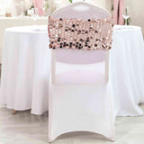 5 Pack | Big Payette Sequin Round Chair Sashes - Blush | Rose Gold