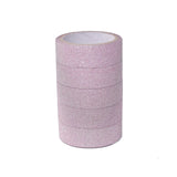 5 Pack | 0.5inch x 5 Yards Pink Washi DIY Craft Glitter Tape