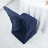 Navy Blue Lifetime Polyester Reusable Folding Chair Cover, Durable Slip On Chair Cover