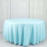 108" Light Blue Polyester Round Tablecloth