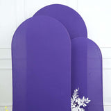 Set of 3 | Matte Purple Spandex Fitted Chiara Backdrop Stand Cover For Round Top