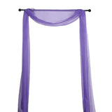 18ft | Purple Wedding Arch Drapery Fabric Window Scarf Valance, Sheer Organza Linen