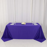 Purple Premium Scuba Wrinkle Free Rectangular Tablecloth, Seamless Scuba Polyester Tablecloth