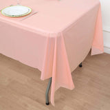 5 Pack Blush Rectangle Plastic Table Covers, 54inchx108inch PVC Disposable Tablecloths