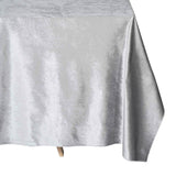 90inch x132inch Silver Seamless Premium Velvet Rectangle Tablecloth, Reusable Linen