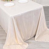 90x132inch Shiny Beige Polyester Rectangular Tablecloth With Shimmer Sequin Dots