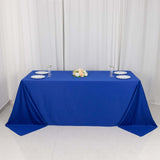 Royal Blue Premium Scuba Rectangular Tablecloth, Wrinkle Free Polyester Seamless Tablecloth