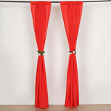 2 Pack Red Polyester Event Curtain Drapes, 10ftx8ft Backdrop Event Panels With Rod Pockets 130 GSM