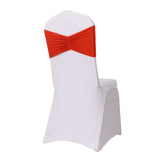 5 Pack Red Wide Ruffled Fitted Spandex Chair Sash Band