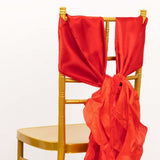 5 Pack Red Green Curly Willow Chiffon Satin Chair Sashes