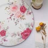 6 Pack | 13inch Rose Flower Design Plastic Serving Plates