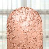 7ft Sparkly Rose Gold Double Sided Big Payette Sequin Chiara Backdrop Stand Cover For Fitted Round