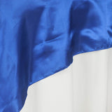 72" x 72" Royal Blue Satin Square Tablecloth Overlay