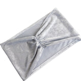 5 Pack Premium Crushed Velvet Chair Sashes Dusty Blue Wide Ruffle Style#whtbkgd