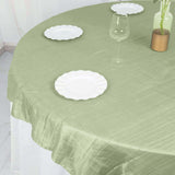 72x72inch Sage Green Accordion Crinkle Taffeta Table Overlay, Square Tablecloth Topper