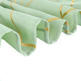 90Inchx132Inch Sage Green Rectangle Polyester Tablecloth With Gold Foil Geometric Pattern